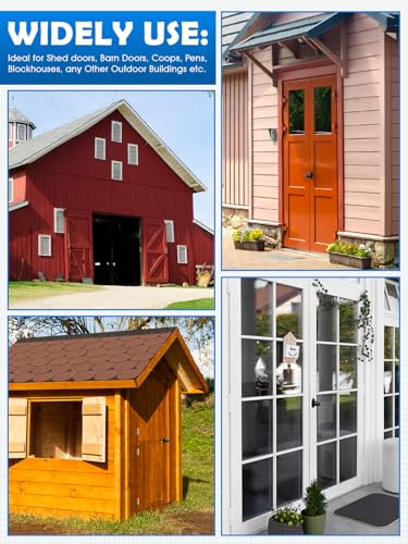 Shed Door T-Handle Lock Latch Kit with 4 Keys, Shed Barn Coop Storage Door T-Lock Set, Adjustable 5-1/2" Stem, with Spring Loaded Gate Pin Bolt Latch - 1 Lock+2 Latch - style: Lock 5-1/2" + Latch 6in