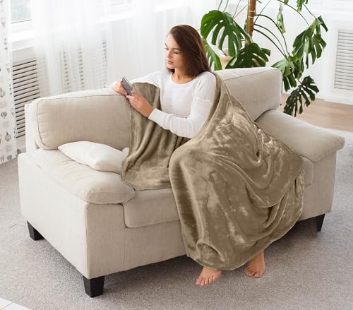 Utopia Bedding Ultra Soft Fleece Bed Blanket Throw Size Camel (50x60 Inch) | Microfiber Plush Warm Lightweight Breathable Cozy Blanket Anti-Static, All Season Use, Gift for Women and Men - color: Camel, size: Throw (50x60 Inch)