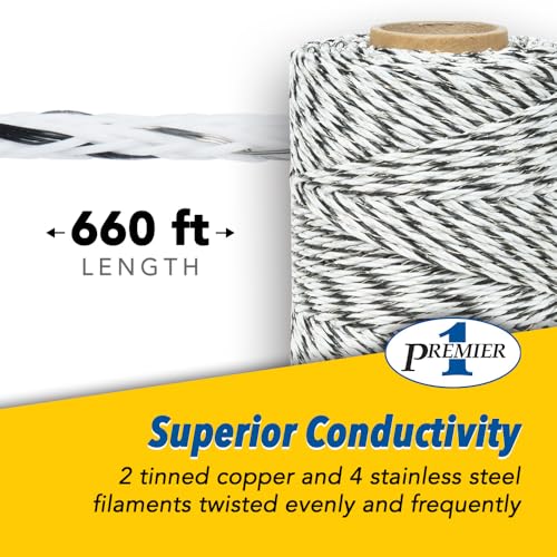 Premier 1 IntelliBraid® Twine PE 3.0 – 3mm, 660 ft | 2 tinned copper + 4 SS filaments. 48Ω/1000ft. Thicker than standard twine for better visibility. Braided for flexibility. - size: 660' Roll