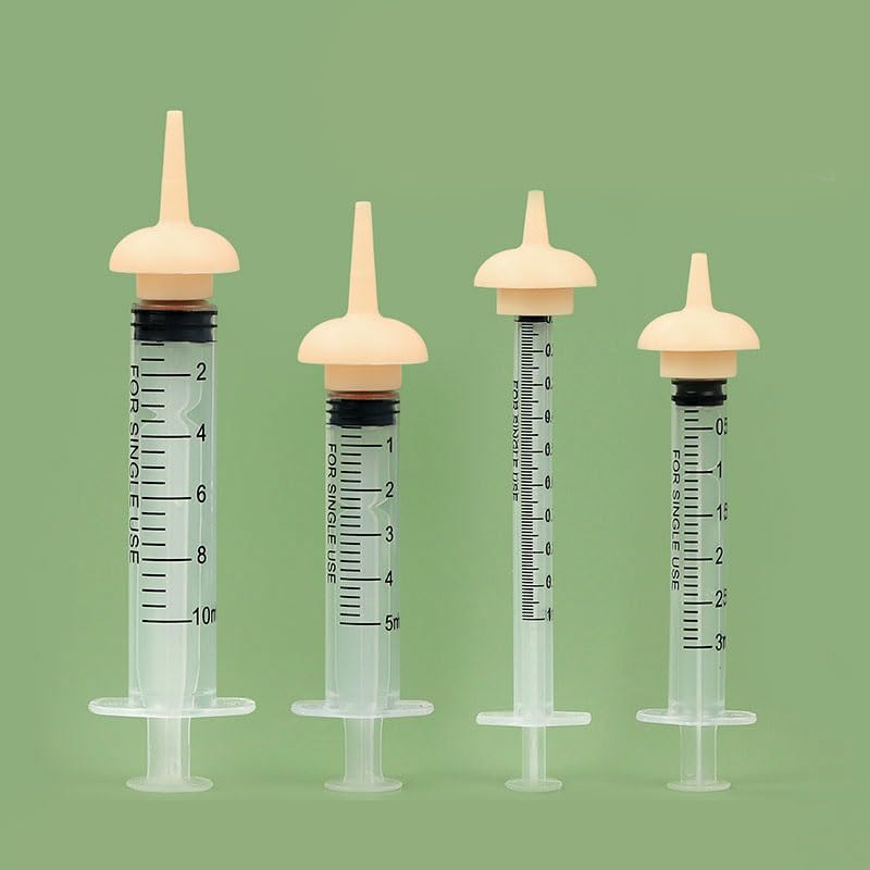 Pet Feeding Syringe with Nipple, Silicone Feeding Tools for Kitten Puppy Feeding Syringe for Newborn Cat Dog Small Animals Rabbits (1ml+3ml+5ml+10ml) - color: 1ml+3ml+5ml+10ml