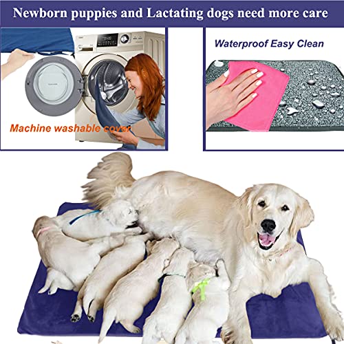 Pet Heating pad for Large Dog cat Heated Bed Dog Heating pad 34" x 21" with Soft Washable Cover Electric Heating pad Keep Pets Warmer Water Resistant Chew Resistant Cord