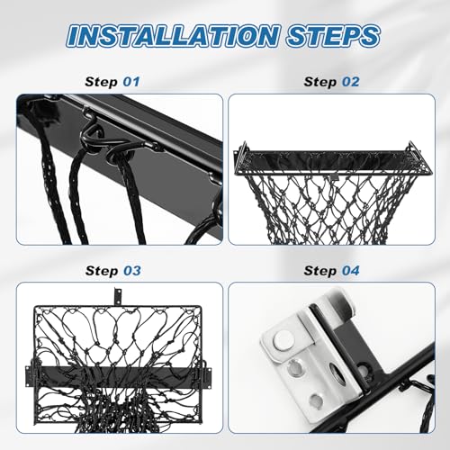 Yaocom 1 Set Black Wall Mount Hay Feeder for Horses Goats Heavy Duty Hay Rack with Net Slow Feeder Wall Mounted for Stall Barn, Easy to Install and Save Hays (Square) - color: Black