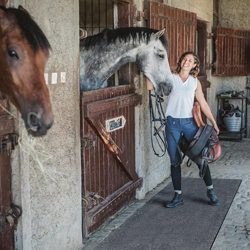MSI Heavy Duty 42in. x 72in. Black Rubber Horse Stall Flooring Mat - size: 42"L x 42"W x 0.8"Th