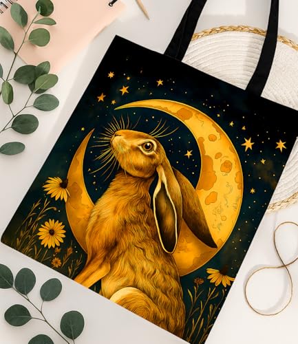 Vintage Botanical Animal Canvas Tote Bag for Women, Aesthetic Floral Animal Reusable Shoulder Bag for Shopping - color: 3