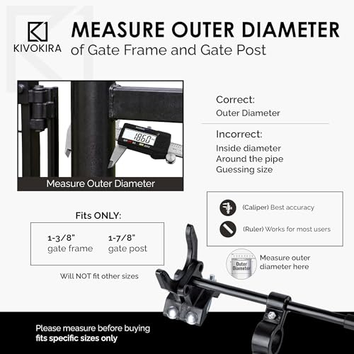 Pool Gate Latch, Chain Link Fence Gate Latch, Fits 1-3/8" x 1-7/8" | Measure your gate before ordering. ONLY Fits 1-3/8" gate frame × 1-7/8" gate post.