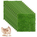 12Pack Chicken Nesting Pads, 12'x12' Nesting Box Pads Artificial Grass Washable Chicken Coop Bedding Laying Rug Fake Turf Mats Grass Carpet Garden Lawn for Hen & Small Pets (12PCS)
