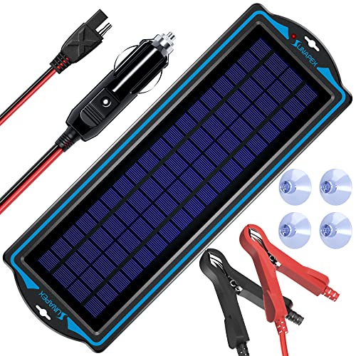 SUNAPEX 5W 12V Solar Car Battery Trickle Charger & Maintainer | Waterproof Portable Solar Panel Kit | Prevents Overcharging with Smart Controller | Fits 12V Batteries for Boats, RVs & More - size: 5W