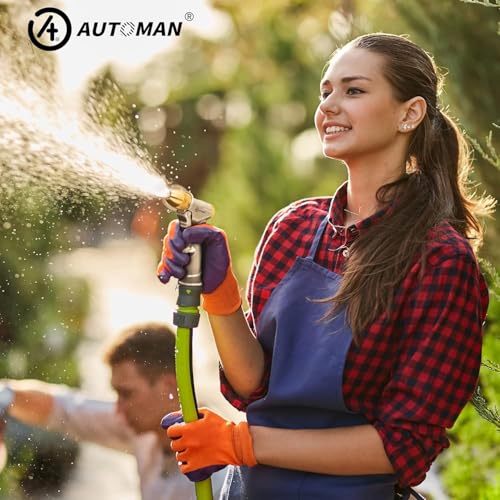 AUTOMAN Garden Hose Nozzle Sprayer, 2 Pack High Pressure Spray Nozzle, 100% Metal Water Hose Nozzle, 4 Patterns Watering Nozzle, Heavy Duty Garden Nozzle for Watering Plants & Lawns, Washing Cars - style: 4 Patterns 2 Pack