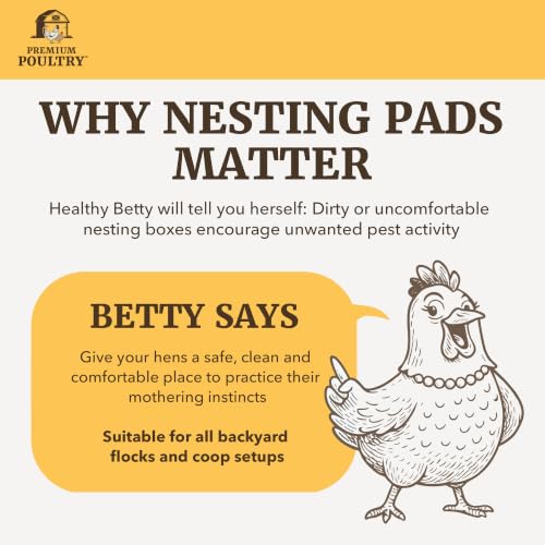 Aspen Chicken Nesting Pads, 13" x 13", 20 Pack, Made in USA | Trim-to-Fit Nest Box Liners for Chicken Coop, Excelsior Fiber, Moisture Absorbent, Cleaner Eggs & Easy Cleanup