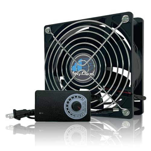 Computer Fan with AC Plug, 120mm Variable Speed Axial Muffin PC Fan with Controller 120V 110V 220V Small 12V Case Cooling for PC Server Cabinet DVR TV Router Receiver Xbox Greenhouse - size: 120mm × 25mm, style: 1 Pcs