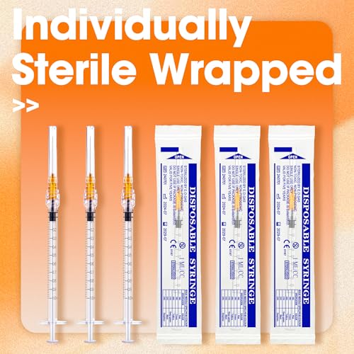 1mL/cc Disposable Luer Lock Syringe 25G 1 inch for Lab Use, Individually Wrapped,Pack of 50 - style: 1ml-25G-1" (Luer Lock)