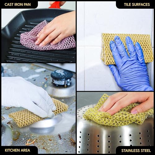 Non-Scratch Dish Scrubbers (24 Pcs) — Outlasts 7+ Sponges, Stays Odor-Free | Replace Smelly Kitchen Sponges | Non-Absorbent Mesh | Safe on Non-Stick, Cast Iron, Glass | Made in Korea Since 2012 - color: Value 12pk (24 Pcs)