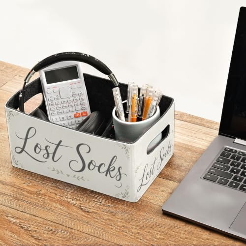 Storage Baskets Felt Foldable Storage Cube Shelf Bins Organizer Box for Kids Toys Office Bedroom Closet Babies Nursery 2-Pack (Lost Socks) - color: Lost Socks