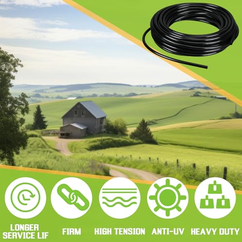 Pushglossy 50 Feet Electric Fence Insulator Tubing Accommodates Up to 12-1/2 Gauge Fence Wire, Insulated Tube for Corner Post and End of Fence, PE High Tension Wire Insulator, Black