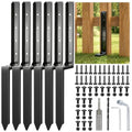 Fence Post Repair Kit, 6 Pack Heavy Duty Fence Post Anchor Stabilizer for Repairing Broken Leaning Tilted Damaged Wood - size: 6 PCS