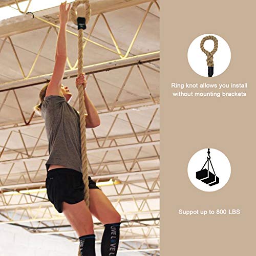 VIVITORY Gym Fitness Training Climbing Ropes, Workout Gym Climbing Rope | Home Training and Fitness Workouts,1.5'' in Diameter, Available 10, 15, 25, 30 Ft
