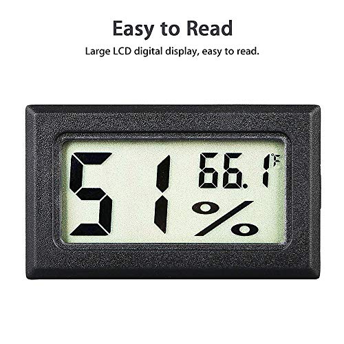 Mini Thermometer Hygrometer, Small Digital Electronic Temperature Humidity Meters Gauge Indoor LCD Display Fahrenheit for Greenhouse