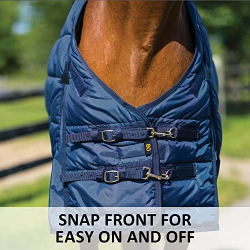 Adjusta-Fit Dura-Nylon VTEK Medium Weight Horse Stable Blanket | Size 80 | Ultimate Horse Comfort | Custom Fit for All Breeds | Superior Cold Weather Protection - size: 80