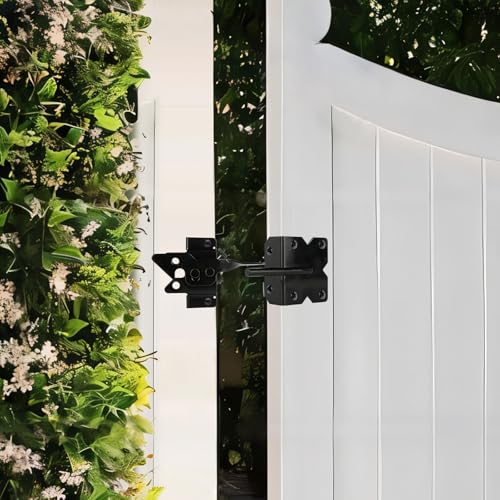 5-1/2" Mini Self-Locking Gate Latch for Wooden Fence,(Door Gap ≥ 0.7in),Stainless Steel, Post Mount Automatic Gate Lock Gravity Door Latch Hardware for Outdoor Garden, Metal Gates Vinyl Fence