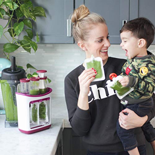Infantino Squeeze Station, Fills 3 Pouches at Once, Purple | Baby food maker & pouch filler, Easy to use, Dishwasher safe, Homemade baby food essential - style: Squeeze Station Purple