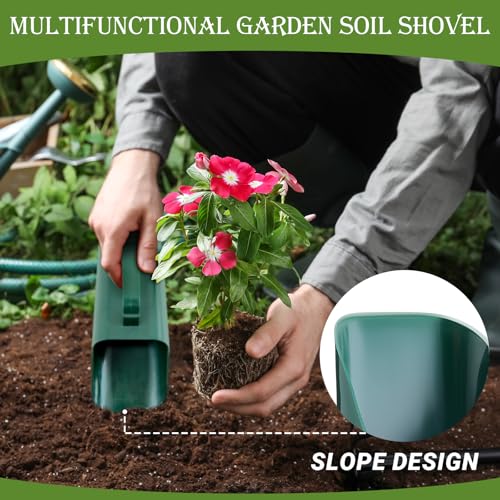 3 Pack Plastic Garden Scoop Soil Sifter Cultivation Potting Scoop Garden Tool Bucket Hand Shovel for Digging Up or Transporting Scoops of Soil for Flower, Vegetable, Plants Care