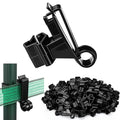 100 Pcs T-Post Poly Tape Insulator Large Snap T-Post Holding Electric Fence Insulator for Farm Fence (Black) - color: Black