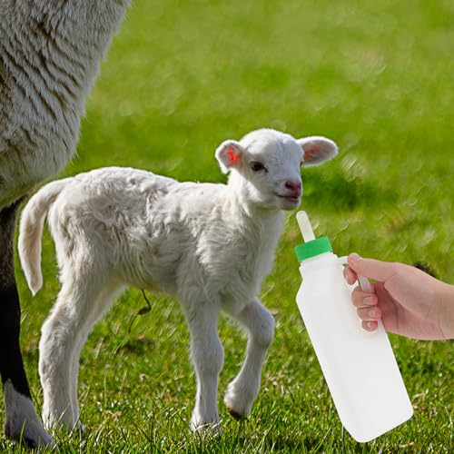 Angoily Lamb Feeding Bottle 29Oz Animal Feeding Bottle with 3 Nipples Livestock Milk for Sheep Baby Goats and Calves Large Capacity Farm Supply