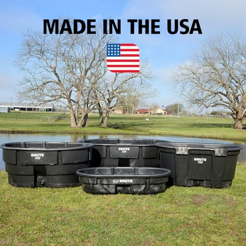 Rubbermaid Commercial Products Stock Tank, 150-Gallons, Structural Foam, Heavy Duty Container, for Livestock/Animal/Cattle Feed & Water, Outdoor Homemade Pool/Hot Tub/Bathtub, & Pet Cleaning/Dog Wash - size: 150 Gallon