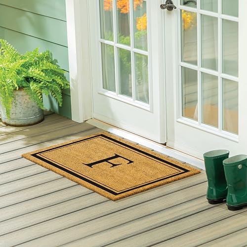 Evergreen Flag Large Coir Doormat, 36x24 Inches, Brown, Letter F - color: Letter F, size: 36 x 24 inches