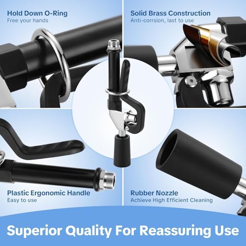 Pre Rinse Sprayer Commercial Sink Sprayer Head, Low Lead Spray Valve Dish Sprayer Nozzle with Ergonomic Handle, High Pressure Brass Faucet Parts for Commercial Kitchen faucet, Chrome Finished