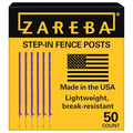 Zareba 4-Foot Step-in Electric Fence Posts - 50 Pack for Electric Fence System - Sturdy & Easy Installation - A-48P, Purple - Easy to Install Step in Fence Posts, Includes 50 - style: 50 Purple Posts