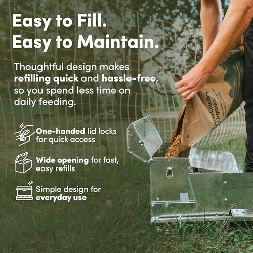RentACoop Automatic Treadle Chicken Feeder - 25 lb Capacity - style: 25LB Treadle Feeder