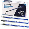 50 Pack 1ml Blue Plastic Syringes with Caps for Science Labs, Liquid Measuring, Watering, Refilling, Oral,Pet - size: 1ml-50Pack