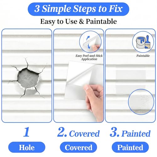MAQIHAN 12 Pcs Vinyl Siding Repair Kit - White PVC Patch for Exterior Wall | House Siding Hole Cover for Mobile Home Skirting Panels, Fence Repair, Outdoor Wall Patches and DIY Maintenance