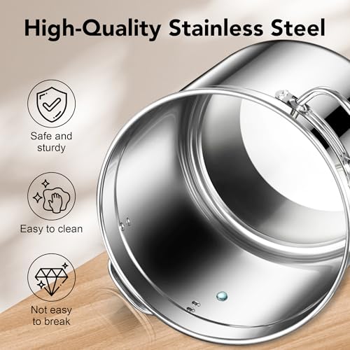 Newget Dog Food Storage Containers, Large Stainless Steel Pet Food Storage Containers 25 lb / 11.5 kg to Keep Fresh, Metal Airtight Cat Food Containers With Scoop and 2 Small Containers - size: 25 lb