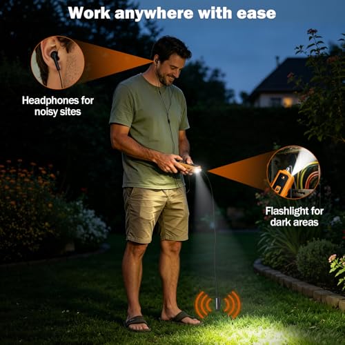 F02 Underground Wire Locator & Fault Finder, Buried Cables with Earphone, Fast Break/Short Detection for Dog Fence & Irrigation Wires - color: Yellow