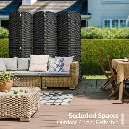 Sorbus Foldable Room Divider, Mesh Privacy Screen (6 Panel, Grey White) | Folding screens, dividers for rooms, double-hinged panels; freestanding partition for bedrooms, offices and shared areas - color: Grey White, size: 6 Panel