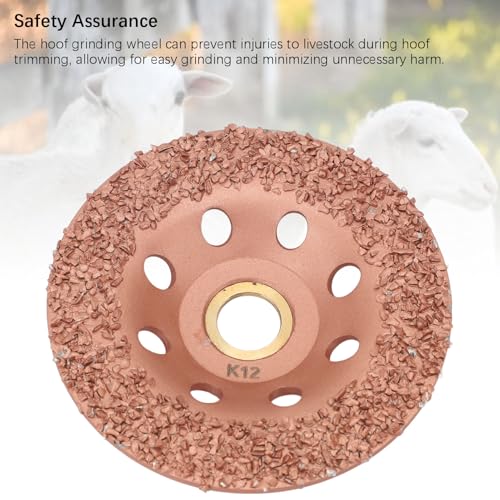 Hoof Trimming Disc, 3.94in HL Q7DMP Ti Plated Hoof Trimming Tool Hoof Trimming Grinding Wheel, Hooves Repair Tool Replacement Disc for Goats, Horses, Sheep, Pigs, Cattle