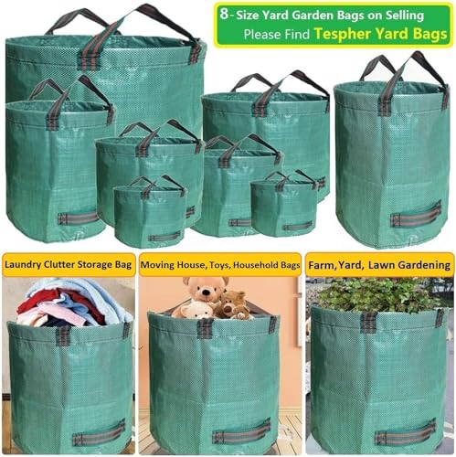 Professional 3-Pack 106 Gallon Large Lawn Garden Bags (D31,H31 inch) Reusable Yard Waste Bags with Gardening Gloves for Big Leaf Bag,Yard Debris,Garden Pruning,Lawn Clippings Bag,Weeds Bag 4 Handles