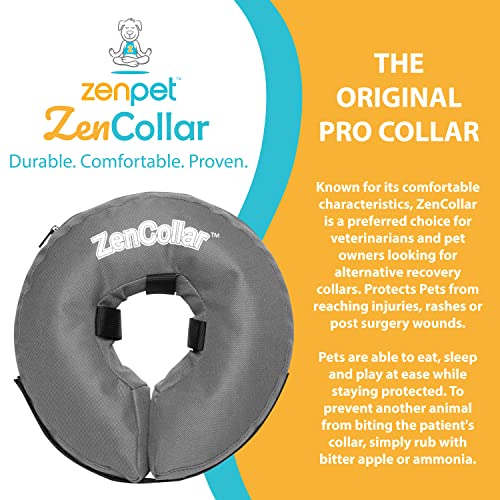 ZenPet Recovery Inflatable Collar for Dogs & Cats – Soft, Comfortable, Safe & Stress-Free Healing Alternative E-Collar After Surgery, Adjustable Donut Design, Secure Fit (XLarge) - size: X-Large