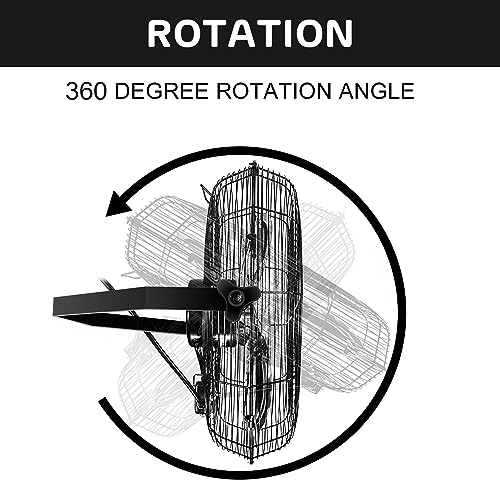 Simple Deluxe 24 Inch Industrial Wall Mount Fan, 3 Speed Commercial Ventilation Metal Fan for Warehouse, Greenhouse, Workshop, Patio, Factory and Basement - High Velocity, black - size: 24 Inch, style: 2 Pack