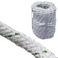 3/8 Inch x 100 Feet 4800Lbs Double Braid Polyester Rope Breaking Strength Strong Pulling Rope - color: White & Green, size: 3/8in x 100 ft