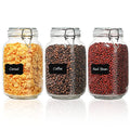 ComSaf Square Glass Jars with Airtight Lids 51 oz 3 Pack Wide Mouth | Flour sugar rice, Kimchi pickling, Sourdough pickling, Pantry organization, Dry food storage, Kitchen storage canister - size: 51oz*3