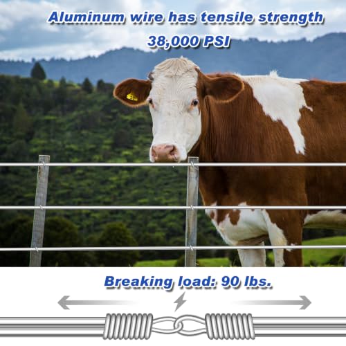 Gisafai 4000 ft 14 Gauge Aluminum Wire for Electric Fencing, Aluminum Alloy Wire for Electric Fencing, High Conductivity & Durability - size: 4000 ft 14 Gauge