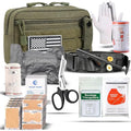 IFAK Trauma Kit with Tourniquet, 4-Inch Israeli Bandage, Elastic Bandages, Set of 34 Pieces Tactical First Aid Kit for Car, Camping, Hiking and Travel - color: Green
