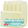 Sponges Kitchen Scrub Dish Sponge Scouring Pad, 6 Pads Cleaning Brush Dishwasher Soap Supplies, Dishwashing Dinnerware Towels Sink Pan Pot Cloth Rags Holder Bathroom Bathtub - size: 6 Pack