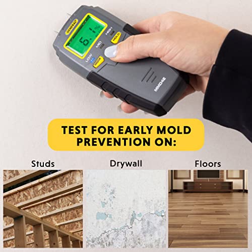 General Tools MMD4E Moisture Meter for Wood, Walls & Water Leak Detection | Pinless wood moisture meter for drywall & walls. Detects mold & humidity. Water leak detector for home moisture testing. - size: Pin Type