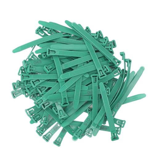 100Pcs Chicken Leg Rings, 1-100 Numbered Poultry Chicken Identification Leg Ankle Bands Tags Reusable Zip Tie for Ducks Chicks Pigeons Goose (Green) - color: Green