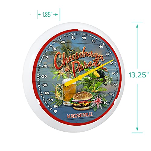 La Crosse 104-67667MV-INT 13.25-inch Cheeseburger in Paradise Margaritaville Analog Dial Thermometer