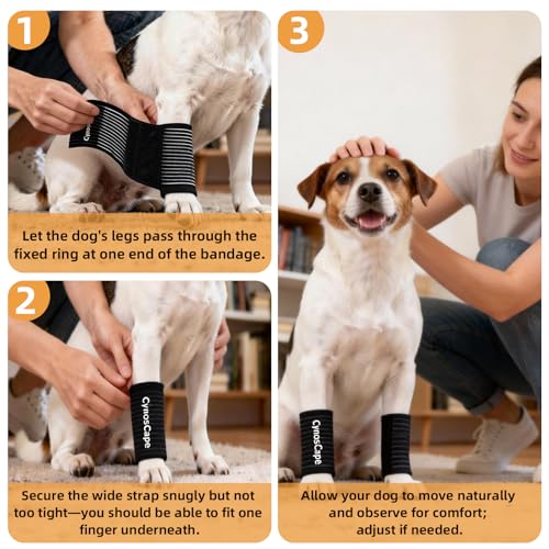 Dog Leg Brace, Black Compression Support Wraps for Front or Rear Legs with Streching Adjustable Strap,Dog Wrist Brace- Leg Sleeve to Stop Licking - Aid in Wound Care and Recovery - size: Medium
